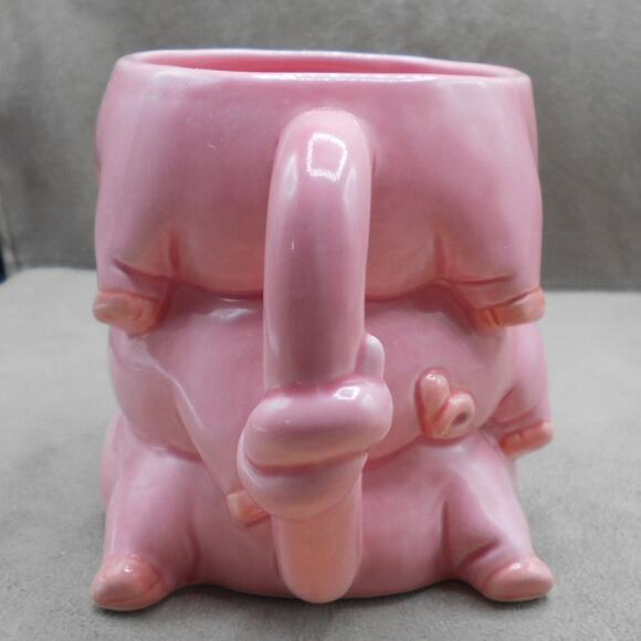 Papel Freelance 3D Little Pigs Stacked Coffee Mug Cup Pigtail Handle Vintage - Picture 5 of 8